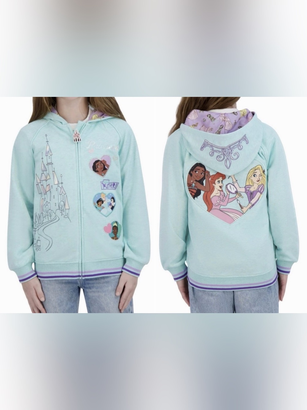 NWT - Disney Princesses French Terry Hoodie Jacket